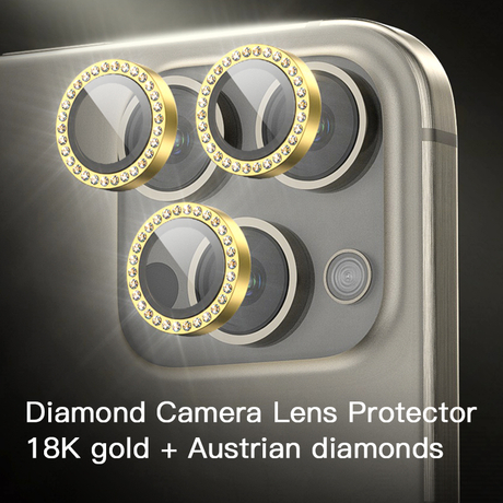 Модное OEM 18-каратное золото + австрийские бриллианты Красочное закаленное стекло с защитой от царапин Iphone Защитная пленка для объектива камеры